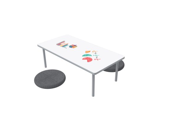 Buddy Whiteboard Kneeler Table - 1200x600