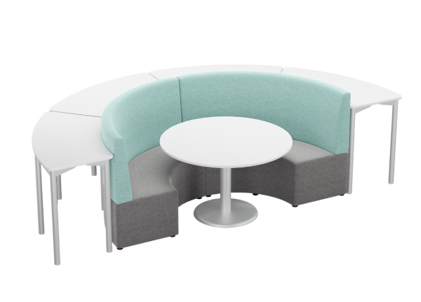 Quarter Donut Ottoman with High Backrest - Image 2